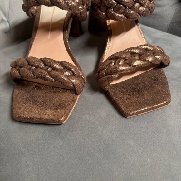 Dolce Vita Metallic Bronze Braided Block Heel Sandals – Women’s Size 9 - Picture 5 of 10